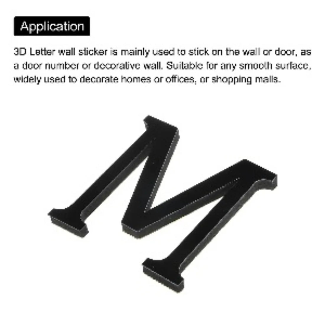 lettre alphabet 3d noir autocollant mural acrylique miroir décoration maison chambre fête murale