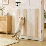 protecteur mur chat adhésif blanc beige rayures moderne découpe libre sixties