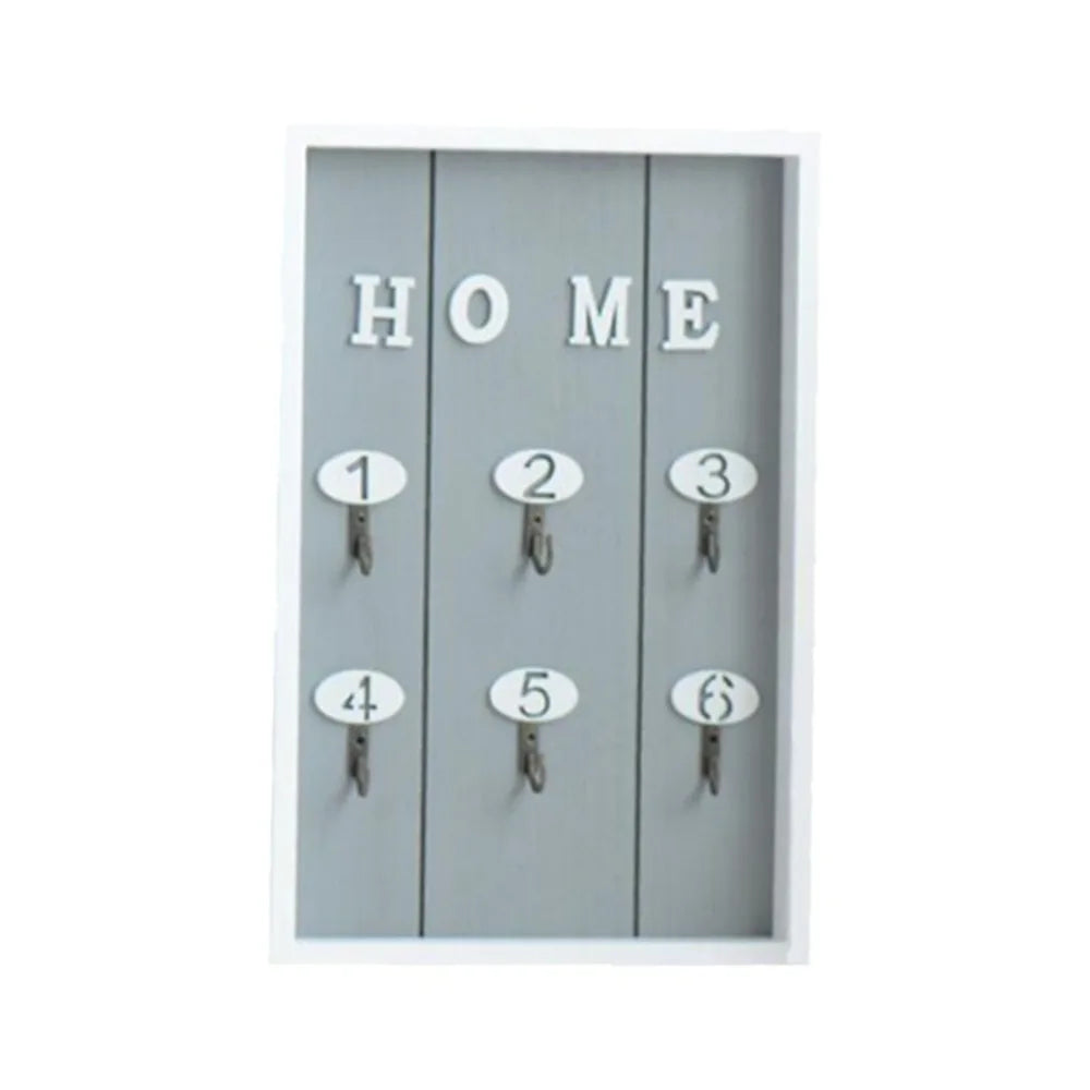 porte clés mural rustique minimaliste rose clair texte chiffres coeurs vertical