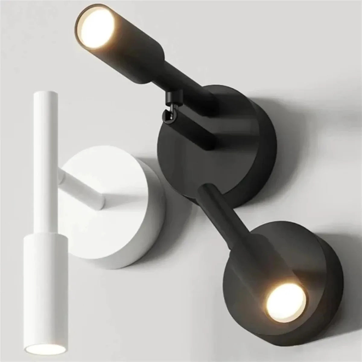 applique murale moderne cylindrique aluminium noir blanc luminaire intérieur salon chambre salon