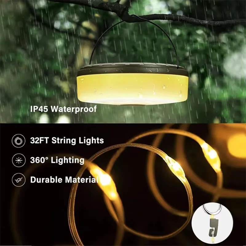 guirlande lumineuse solaire led blanc noir bleu moderne translucide énergiesaving portable camping jardinextérieur