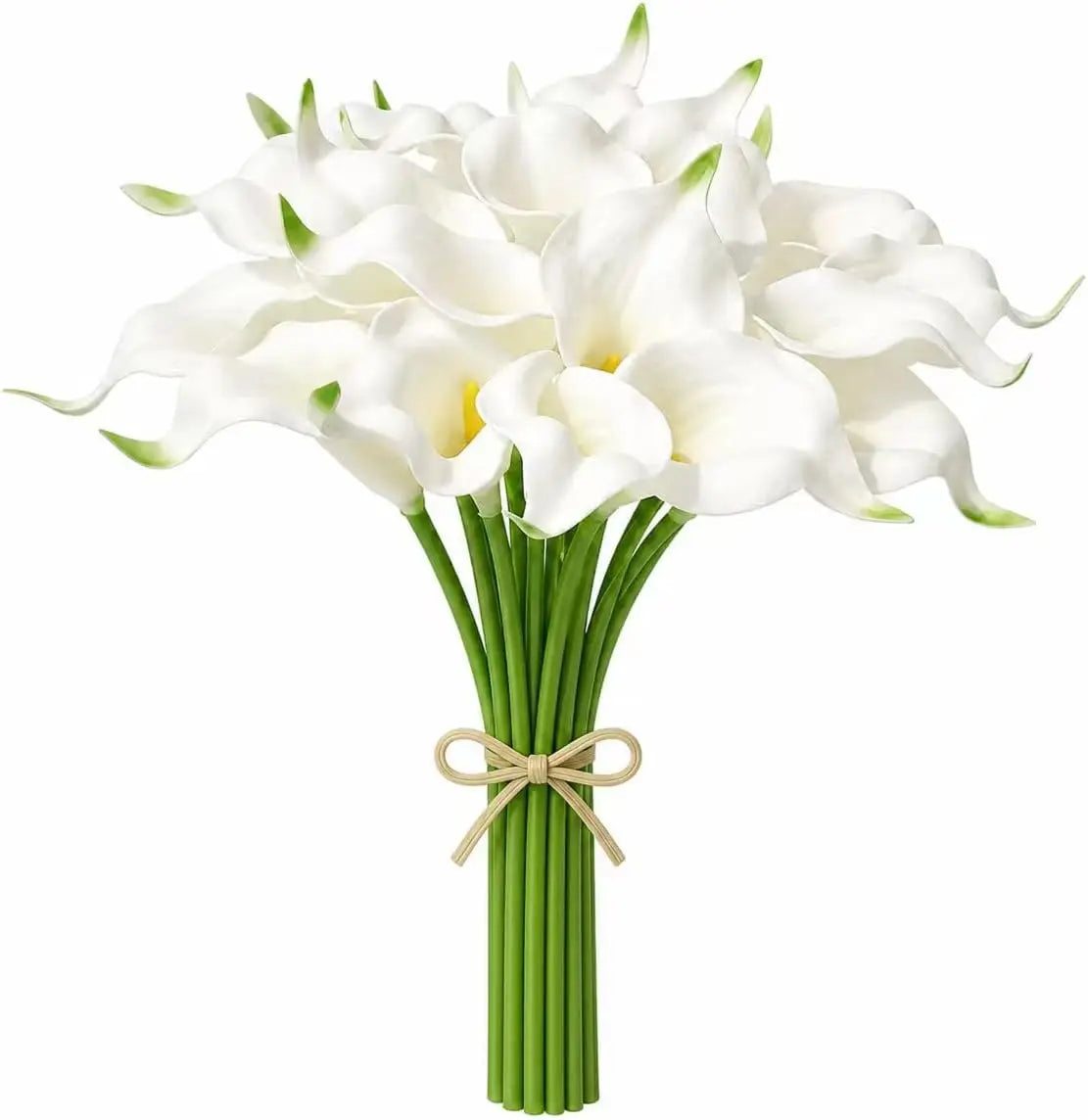 bouquet fleurs artificielles calla blanches ruban coton décoration mariage intérieur moderne minimaliste