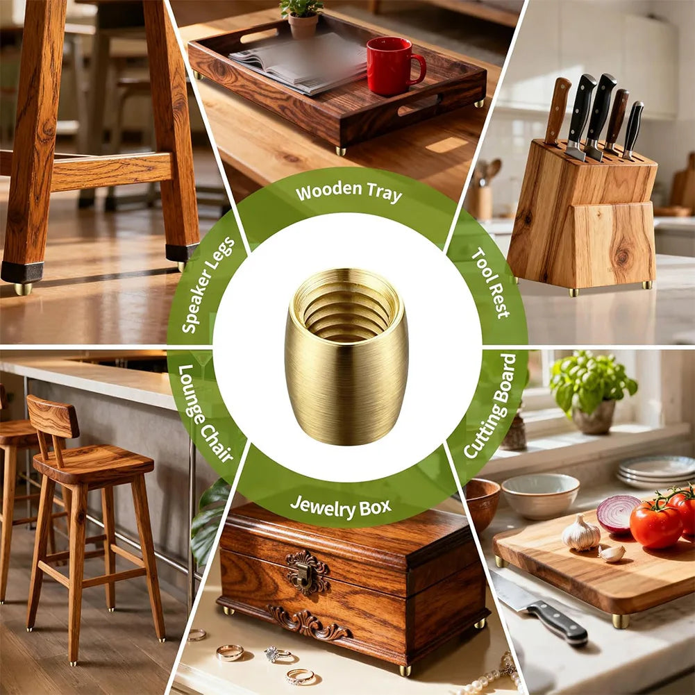 pieds antiderapants laiton vis rondelles planche découpe meuble moderne rustique cuisine accessoire fixation vissage