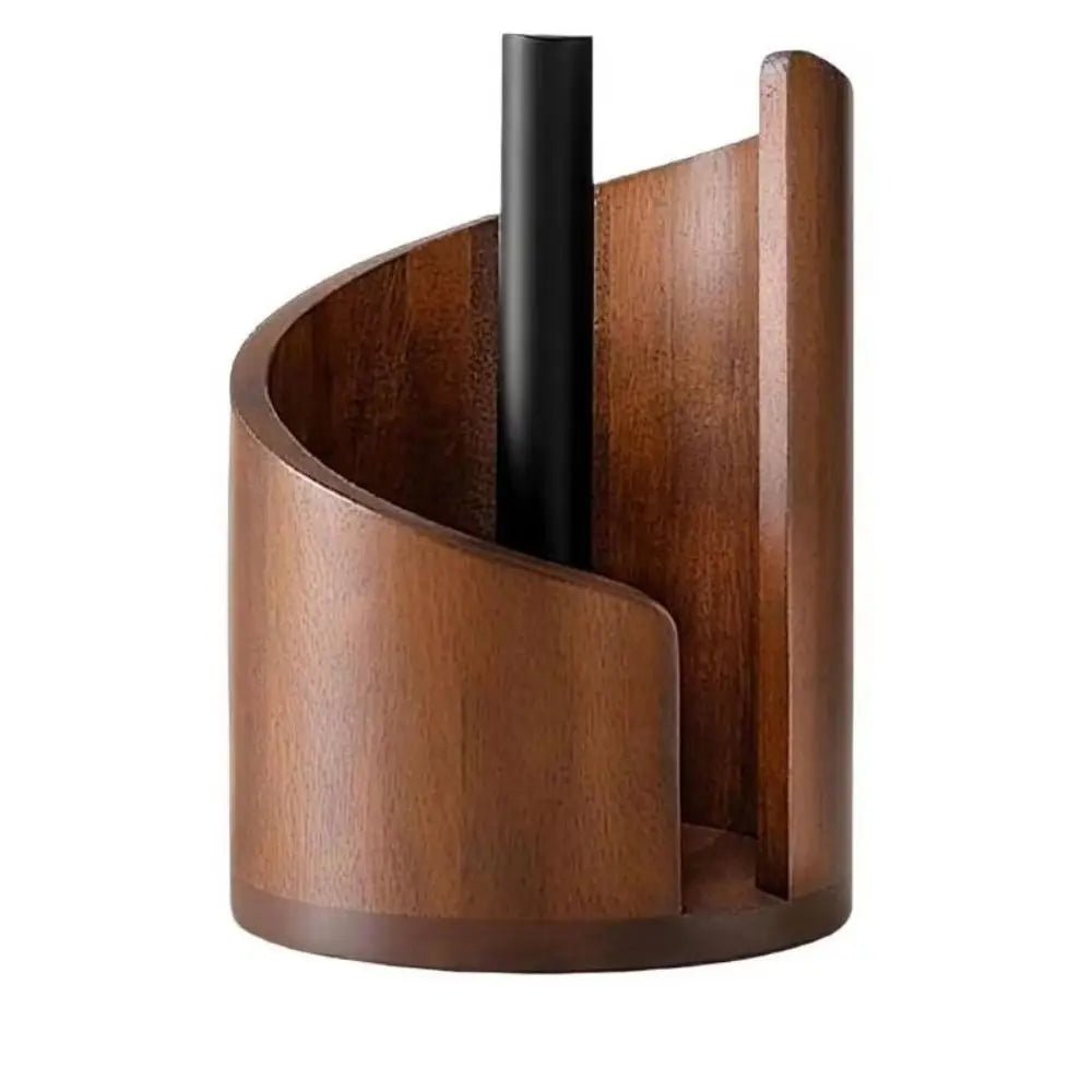 support rouleau papier toilette moderne noir bois naturel finition lisse minimaliste haute qualité praticité