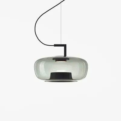 suspension lumineuse vert clair moderne transparente clips câble noir marron noir