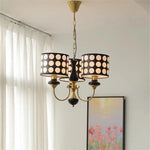 lampe suspendue moderne points blancs fond noir chaîne suspension salon manger led designintérieur