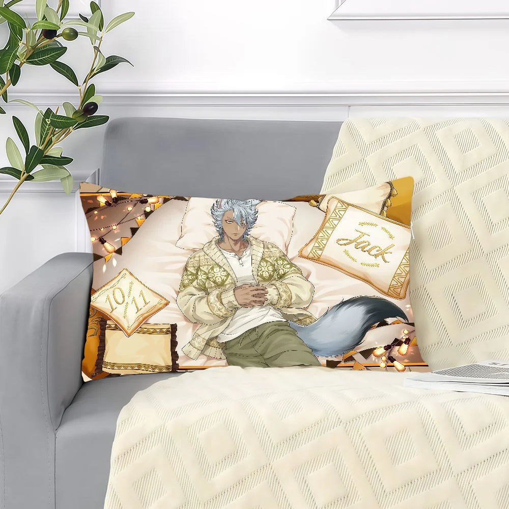 housse coussin imprimé anime personnages bleu blanc moderne double face