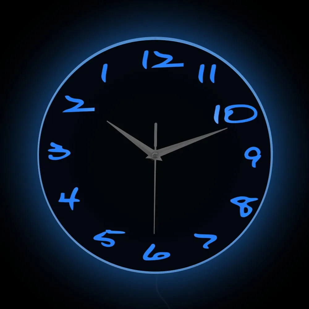 horloge murale moderne minimaliste noir aiguille quartz séparée face unique télécommande chambre salon