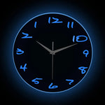 horloge murale moderne minimaliste noir aiguille quartz séparée face unique télécommande chambre salon