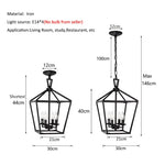 lampe suspendue industrielle moderne noire ampoules e14 structure métallique géométrique 30 21 100 cm