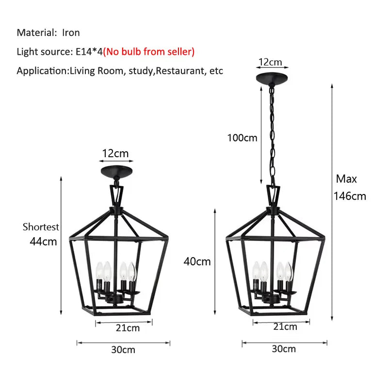lampe suspendue industrielle moderne noire ampoules e14 structure métallique géométrique 30 21 100 cm