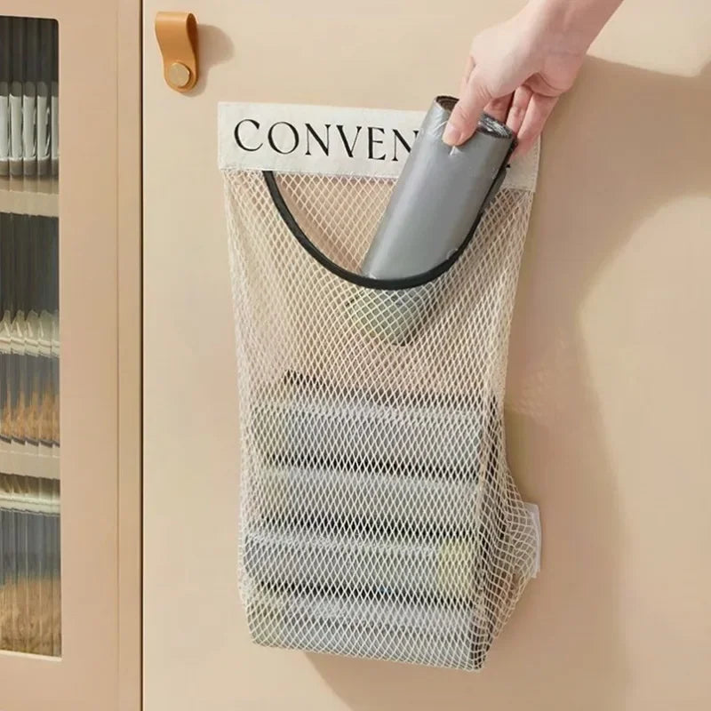 sac rangement moderne velcro beige clair maille fine porte cuisine rangement minimaliste