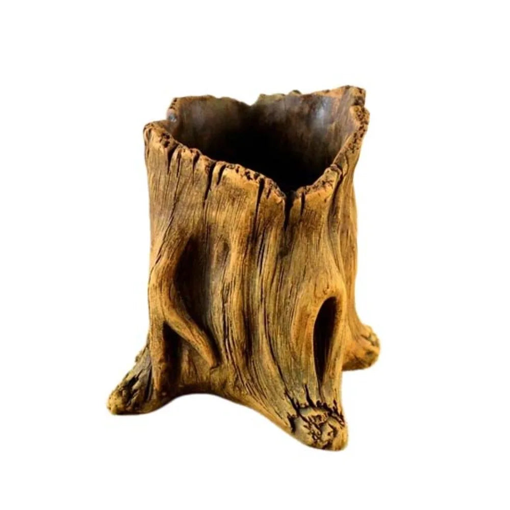 planteur bois naturel rustique grain bois opaque décoration intérieure fleur verte pastoral