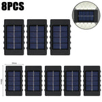lampe murale solaire 10 led moderne panneau solaire extérieur jardin noir bleu minimaliste