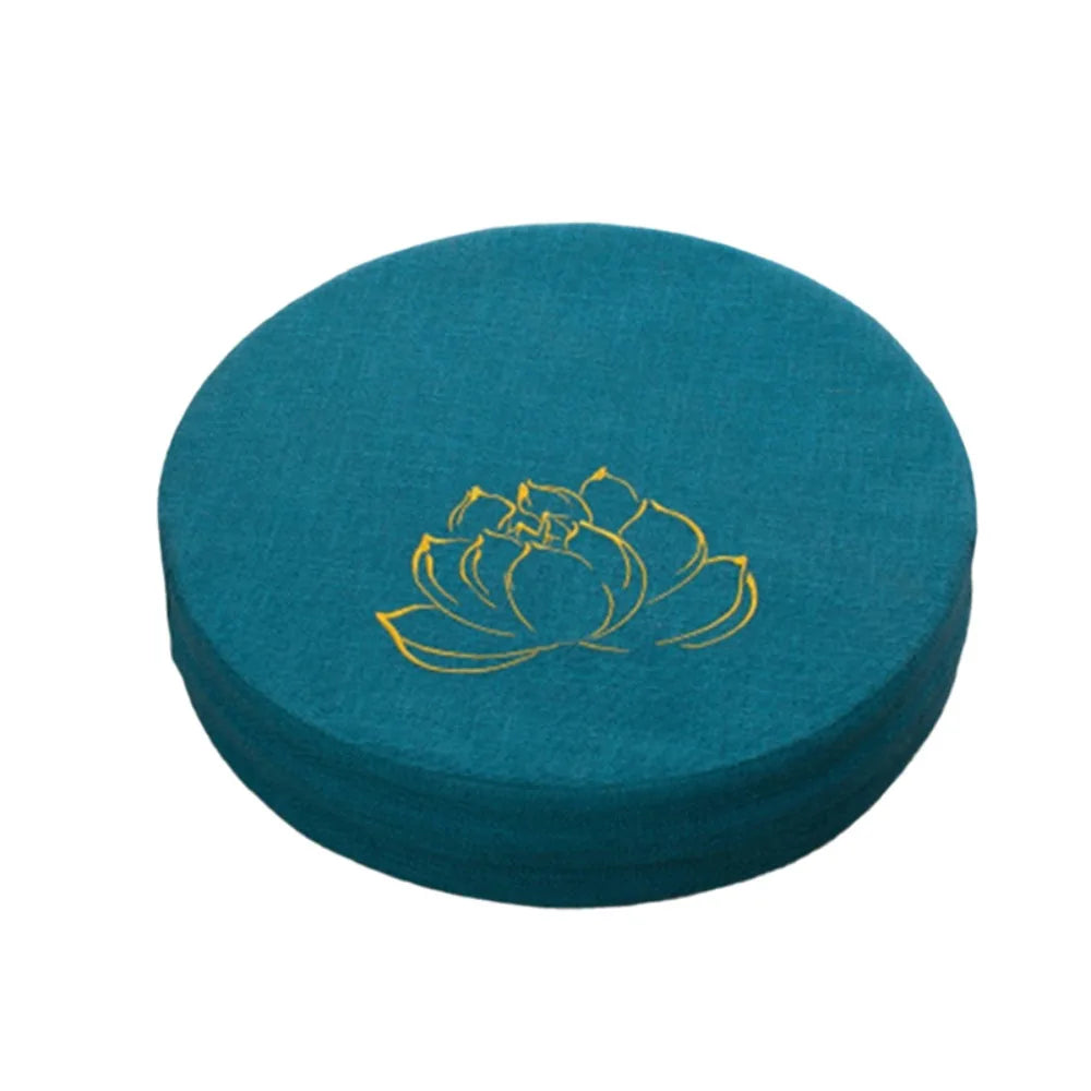 coussin méditation yoga rond broderie fleur lotus mousse épaisse siège salon japonais