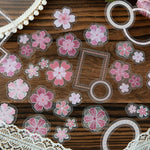 sticker vintage fleurs papillons dentelle scrapbooking journal deco transparent opaques