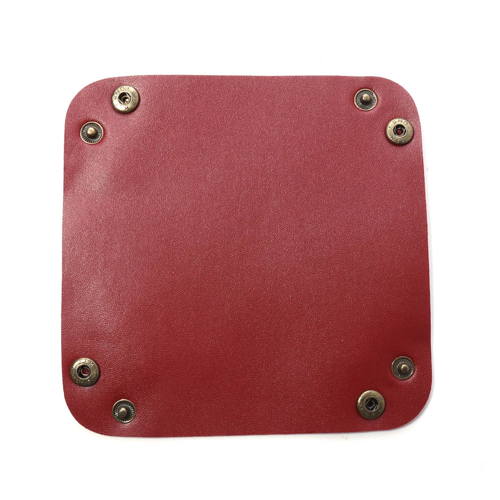 porte bijoux pliable simili cuir moderne bleu rose violet noir blanc minimaliste dorés 15x15cm