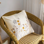 taies d'oreillers brodées motifs floraux modernes polyester 100% blancs décoratifs maison voiture 30x50cm 45x45cm