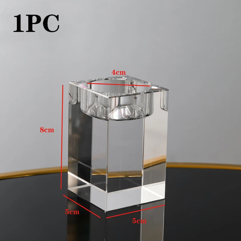 supports bougie modernes transparents cube adhésif décoration maison bougie assortie petite chauffe plat