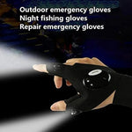 gants travail lampe torche noirs interrupteur velcro pratique camping