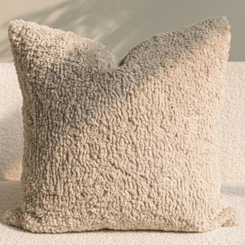 taies d'oreiller géométriques polyester doux moderne beige blanc maison hospitalière