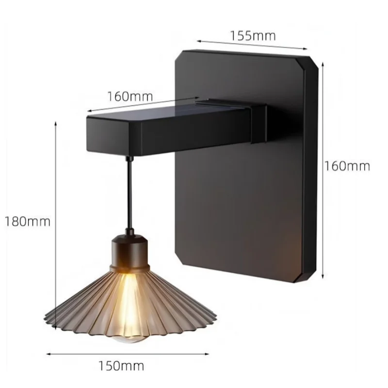 lampe murale moderne noire plissée éclairage d'ambiance extérieur étanche ip65