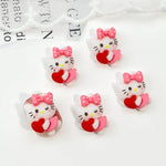 figurines résine animaux clips cheveux noir violet rose blanc bleu jaune cartoon mignons coeurs