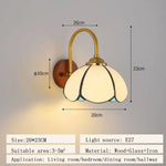 Lampe murale art nouveau or blanc bleu clair motif floral translucide chambre salon cuisine
