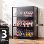 présentoir rangement étagère vitrée moderne noir transparent compartiments 120L capacité