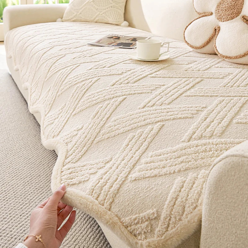 coussin canapé beige clair motif géométrique moderne salon fauteuil canapé modulaire