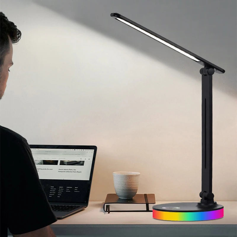 lampe led réglable tactile protection yeux moderne noir blanc minimaliste