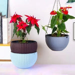 pots suspendus tissés moderne noir bleu rose vert blanc chaînes