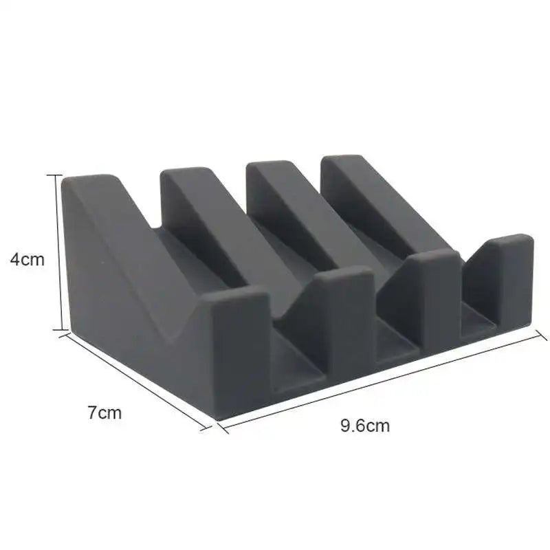 support savon silicone noir grooves moderne salle bains drainage auto savon