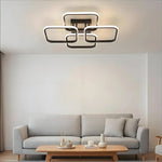 lampe moderne carrée noire géométrique éclairage cuisine salon 45x45cm