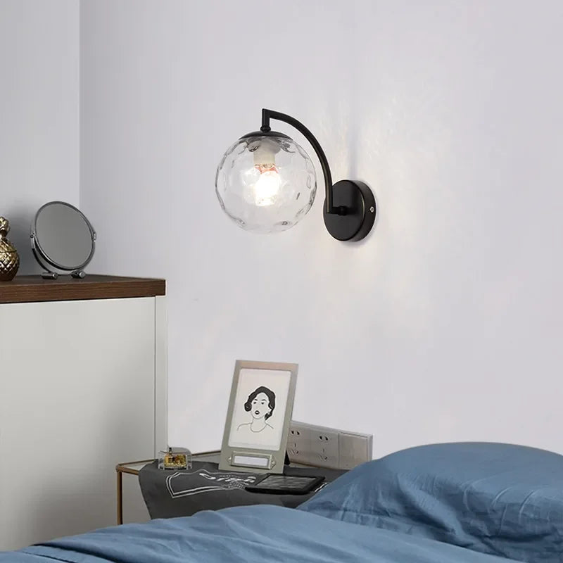 Luminaire mural boule rouge pour chambre à coucher
