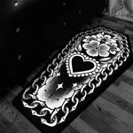 tapis halloween squelette araignée cercueil noir blanc gothique intérieur salon chambre