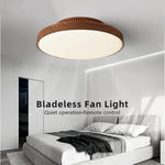 lampe ventilateur sans pales led moderne bois blanc éclairage décoration intérieure télécommande adjustable chambre