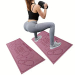 tapis squat noir vert fluo rose fluo fitness texturé marquages sol sportifs