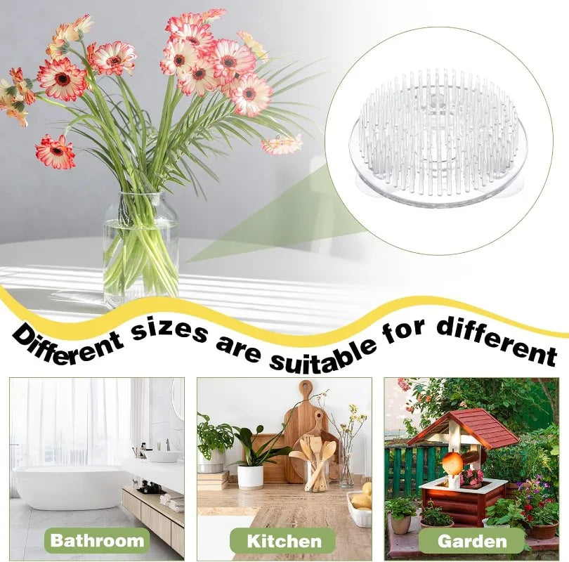 Support fleurs transparent moderne piquets rangés stockage imperméable plastique multiple usage