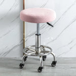 housse coussin tabouret rond velours beige moderne fixation protection siège fauteuil salon