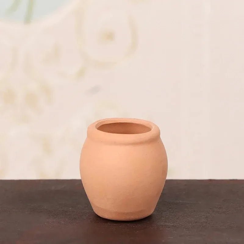 pots céramique miniature rustique pots texte horizontal cannelé décoration enfant jouets cuisine architectural