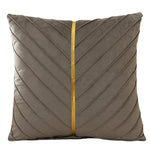 housses coussins décoratifs velours plis verticaux bleu foncé jaune gris modernes opaques 45x45cm
