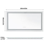 miroir lumineux moderne blanc mat anti buée éclairage led réglable tactile