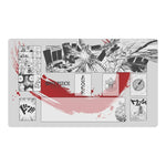 tapis souris anime personnages combats dialogues rouge noir violet marron illustrations opaques