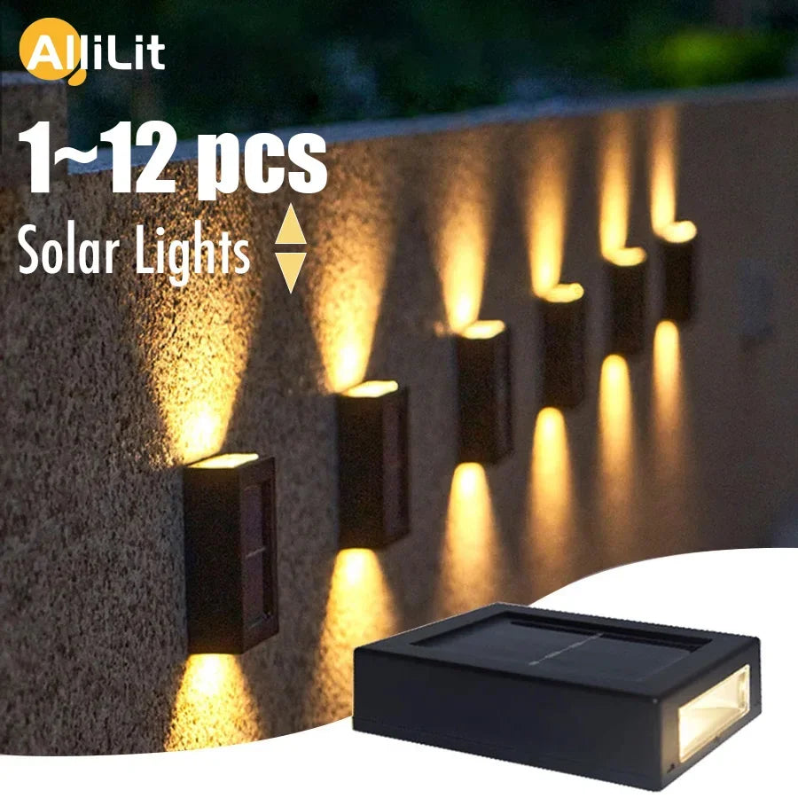 lampe solaire murale moderne noire ip65 led adhésif visextérieur décoration jardin balcon cour