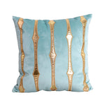 housse coussin velours carré rayé doré brodé moderne décoration maison lit salon chambre voiture