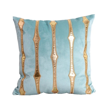 housse coussin velours carré rayé doré brodé moderne décoration maison lit salon chambre voiture