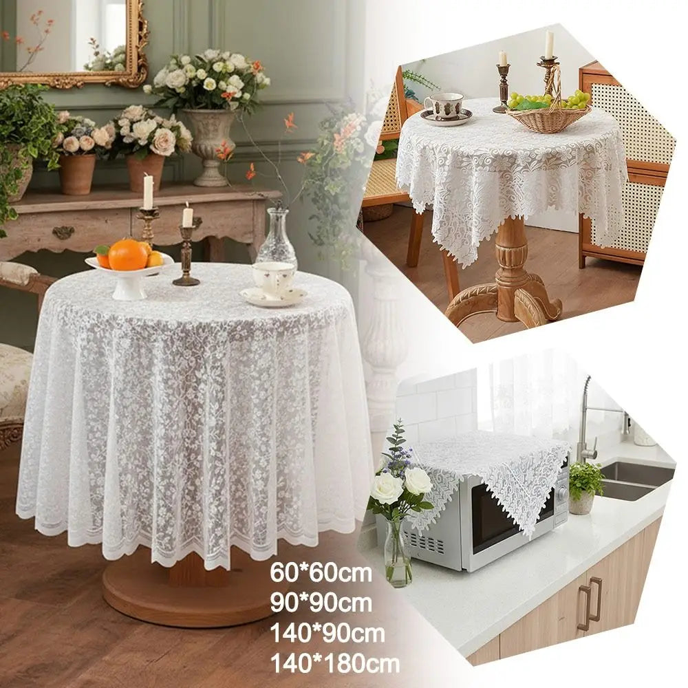 nappe table dentelle blanche fleur classique réception mariage pâques opacité réutilisable festive