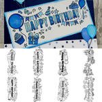 tampons transparents happy birthday fleurs animaux coeurs outils géométriques textes cartonnage anniversaire