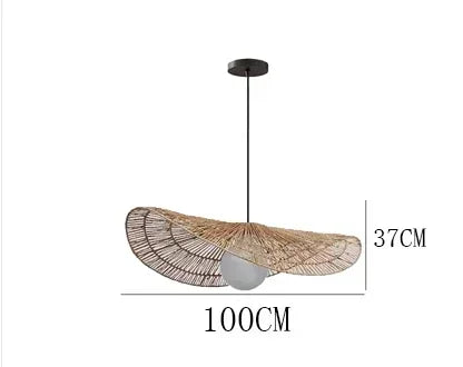 suspension lumineuse tressée wicker naturel moderne rustique salon chambre lumière chaîne métallique ampoule